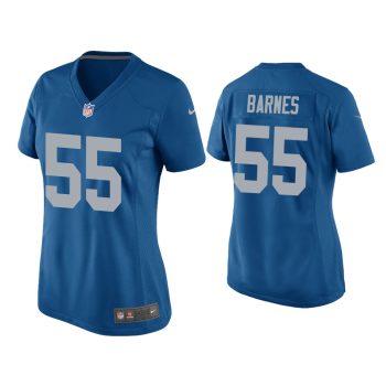 Women Derrick Barnes Detroit Lions Blue Throwback Game Jersey