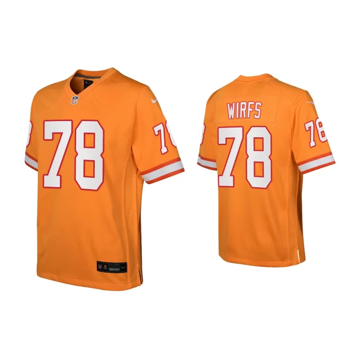 Youth Tristan Wirfs Tampa Bay Buccaneers Orange Throwback Game Jersey