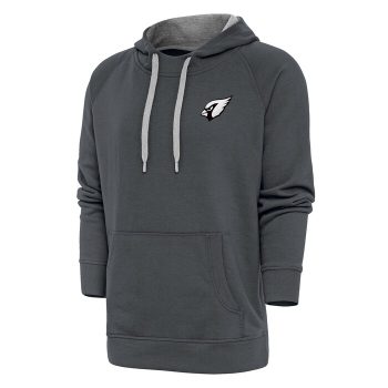 Arizona Cardinals Antigua Metallic Logo Victory Pullover Hoodie - Charcoal