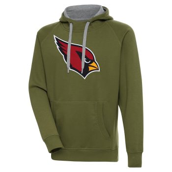 Arizona Cardinals Antigua Primary Logo Victory Pullover Hoodie - Olive