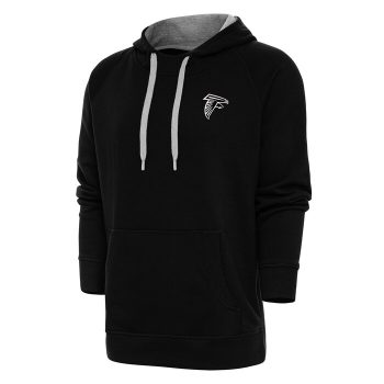 Atlanta Falcons Antigua Metallic Logo Victory Pullover Hoodie - Black