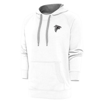 Atlanta Falcons Antigua Metallic Logo Victory Pullover Hoodie - White