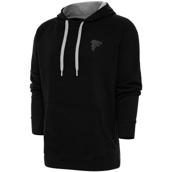 Atlanta Falcons Antigua Tonal Logo Victory Pullover Hoodie - Black