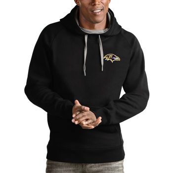Baltimore Ravens Antigua Logo Victory Pullover Hoodie - Black