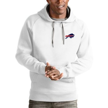 Buffalo Bills Antigua Logo Victory Pullover Hoodie - White