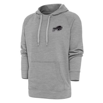 Buffalo Bills Antigua Metallic Logo Victory Pullover Hoodie - Heather Gray