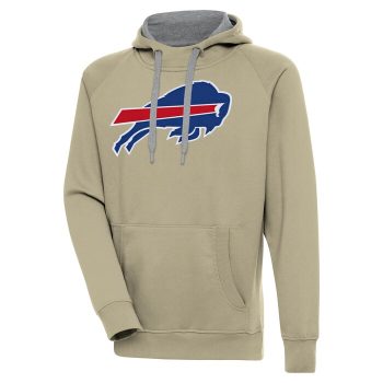 Buffalo Bills Antigua Primary Logo Victory Pullover Hoodie - Khaki