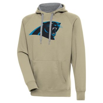 Carolina Panthers Antigua Primary Logo Victory Pullover Hoodie - Khaki