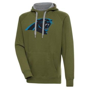 Carolina Panthers Antigua Primary Logo Victory Pullover Hoodie - Olive