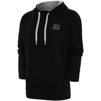 Cincinnati Bengals Antigua Tonal Logo Victory Pullover Hoodie - Black