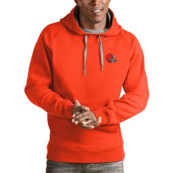 Cleveland Browns Antigua Logo Victory Pullover Hoodie - Orange