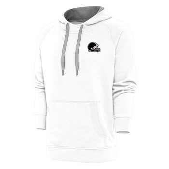 Cleveland Browns Antigua Metallic Logo Victory Pullover Hoodie - White