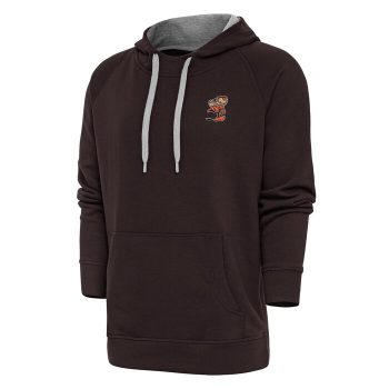 Cleveland Browns Antigua Team Logo Victory Pullover Hoodie - Brown