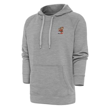 Cleveland Browns Antigua Team Logo Victory Pullover Hoodie - Heather Gray
