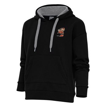Cleveland Browns Antigua Women's Primary Team Logo Victory Pullover Hoodie - Black