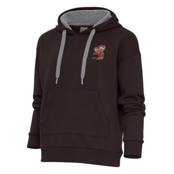 Cleveland Browns Antigua Women's Primary Team Logo Victory Pullover Hoodie - Brown