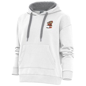 Cleveland Browns Antigua Women's Primary Team Logo Victory Pullover Hoodie - White