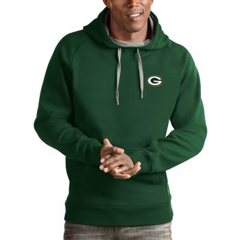 Green Bay Packers Antigua Logo Victory Pullover Hoodie - Green