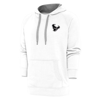 Houston Texans Antigua Metallic Logo Victory Pullover Hoodie - White