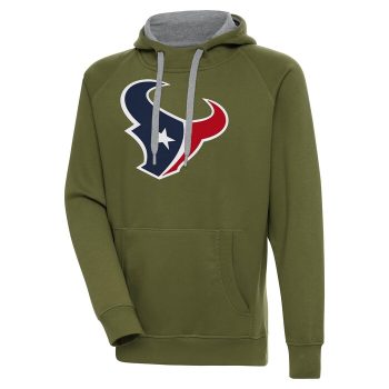 Houston Texans Antigua Primary Logo Victory Pullover Hoodie - Olive