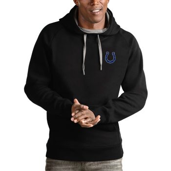 Indianapolis Colts Antigua Logo Victory Pullover Hoodie - Black