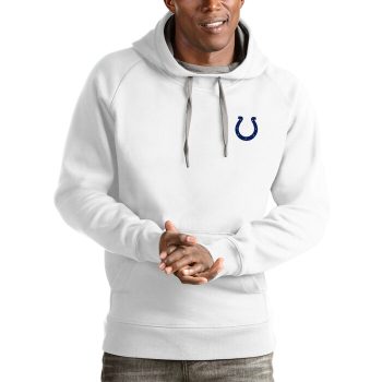 Indianapolis Colts Antigua Logo Victory Pullover Hoodie - White
