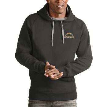 Los Angeles Chargers Antigua Logo Victory Pullover Hoodie - Charcoal
