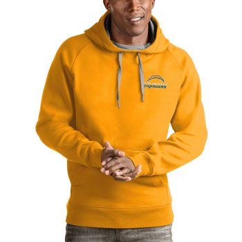 Los Angeles Chargers Antigua Logo Victory Pullover Hoodie - Gold