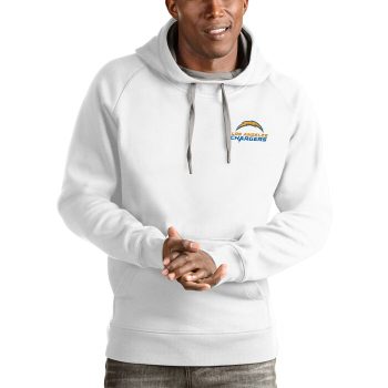 Los Angeles Chargers Antigua Logo Victory Pullover Hoodie - White