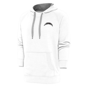 Los Angeles Chargers Antigua Metallic Logo Victory Pullover Hoodie - White