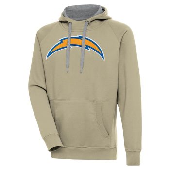 Los Angeles Chargers Antigua Primary Logo Victory Pullover Hoodie - Khaki