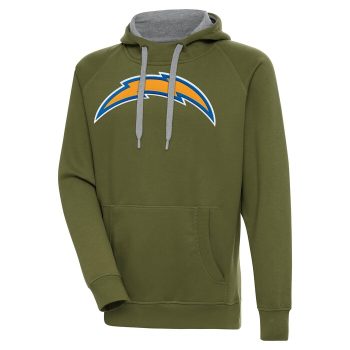 Los Angeles Chargers Antigua Primary Logo Victory Pullover Hoodie - Olive