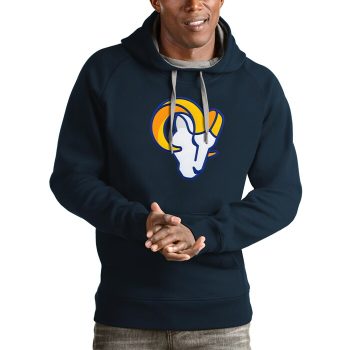 Los Angeles Rams Antigua Logo Victory Pullover Hoodie - Navy