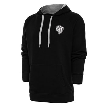 Los Angeles Rams Antigua Metallic Logo Victory Pullover Hoodie - Black