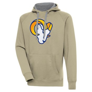 Los Angeles Rams Antigua Primary Logo Victory Pullover Hoodie - Khaki