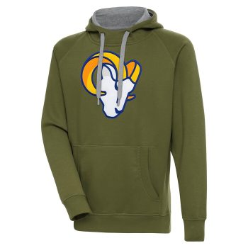 Los Angeles Rams Antigua Primary Logo Victory Pullover Hoodie - Olive