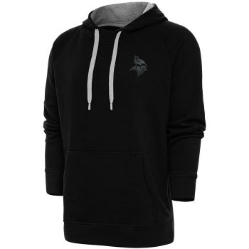 Minnesota Vikings Antigua Tonal Logo Victory Pullover Hoodie - Black