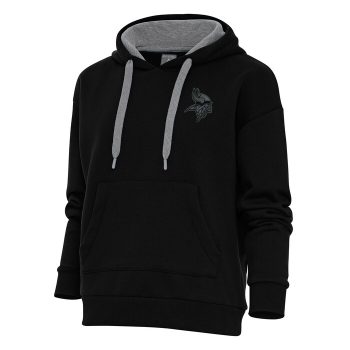 Minnesota Vikings Antigua Women's Tonal Logo Victory Pullover Hoodie - Black