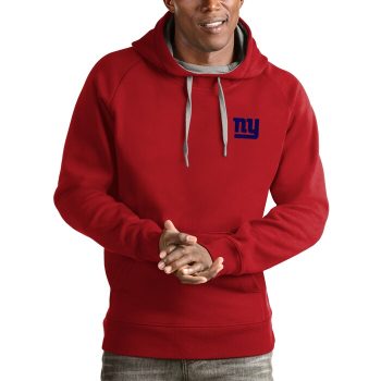 New York Giants Antigua Logo Victory Pullover Hoodie - Red