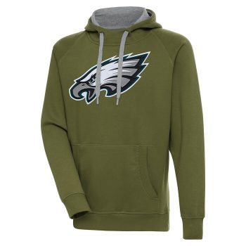 Philadelphia Eagles Antigua Primary Logo Victory Pullover Hoodie - Olive