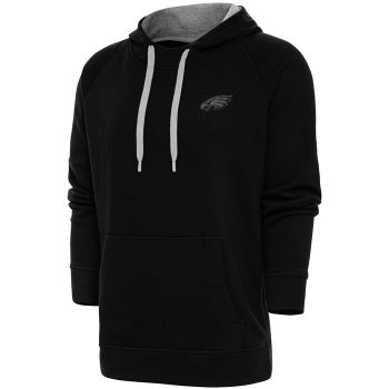 Philadelphia Eagles Antigua Tonal Logo Victory Pullover Hoodie - Black