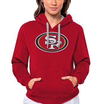 San Francisco 49ers Antigua Women's Victory Logo Pullover Hoodie - Red