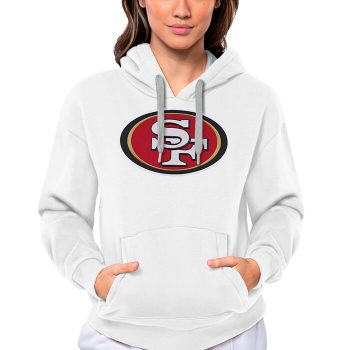 San Francisco 49ers Antigua Women's Victory Logo Pullover Hoodie - White