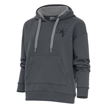 Tampa Bay Buccaneers Antigua Women's Tonal Logo Victory Pullover Hoodie - Charcoal