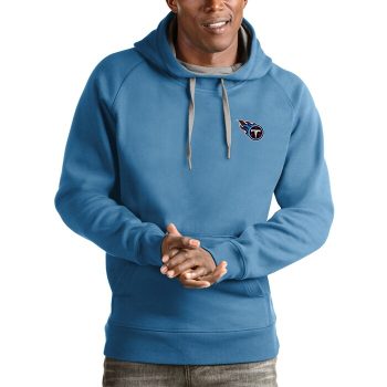 Tennessee Titans Antigua Logo Victory Pullover Hoodie - Light Blue