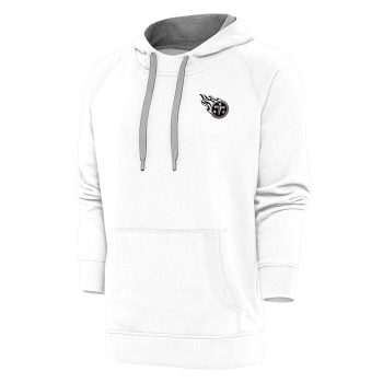 Tennessee Titans Antigua Metallic Logo Victory Pullover Hoodie - White