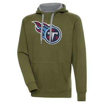 Tennessee Titans Antigua Primary Logo Victory Pullover Hoodie - Olive