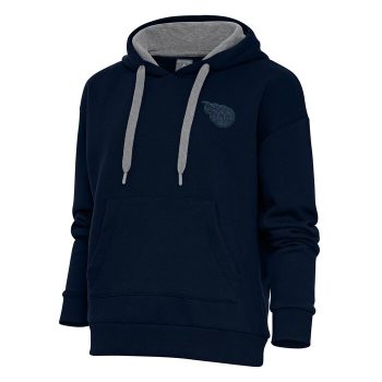 Tennessee Titans Antigua Women's Tonal Logo Victory Pullover Hoodie - Navy