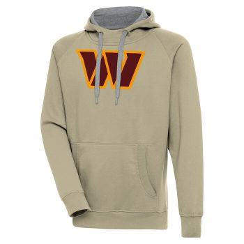 Washington Commanders Antigua Primary Logo Victory Pullover Hoodie - Khaki