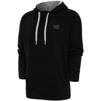 Washington Commanders Antigua Tonal Logo Victory Pullover Hoodie - Black